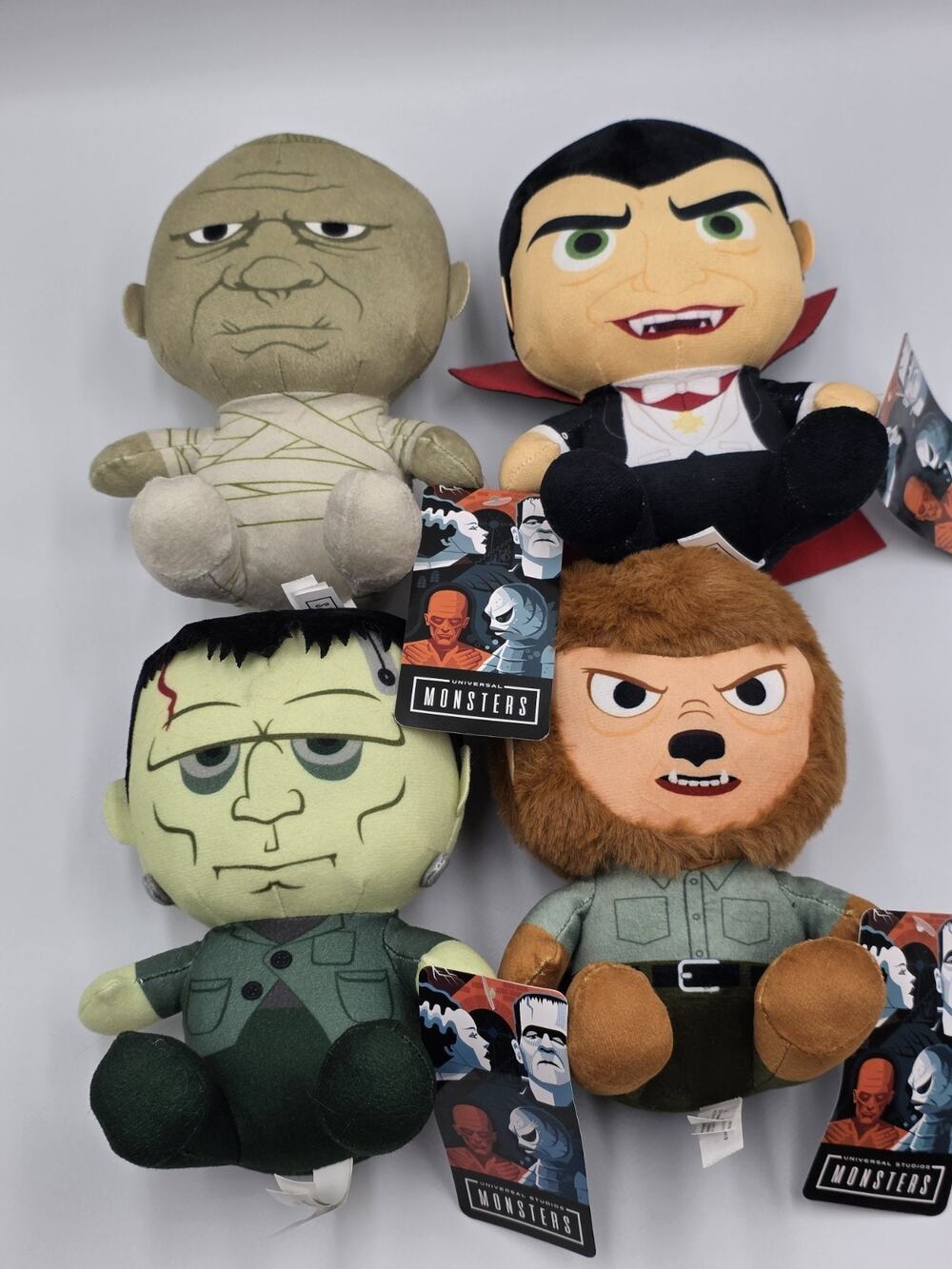 Set Of 4 Universal Monsters Plush Toys. Approx. 7 inches each. New. Rare